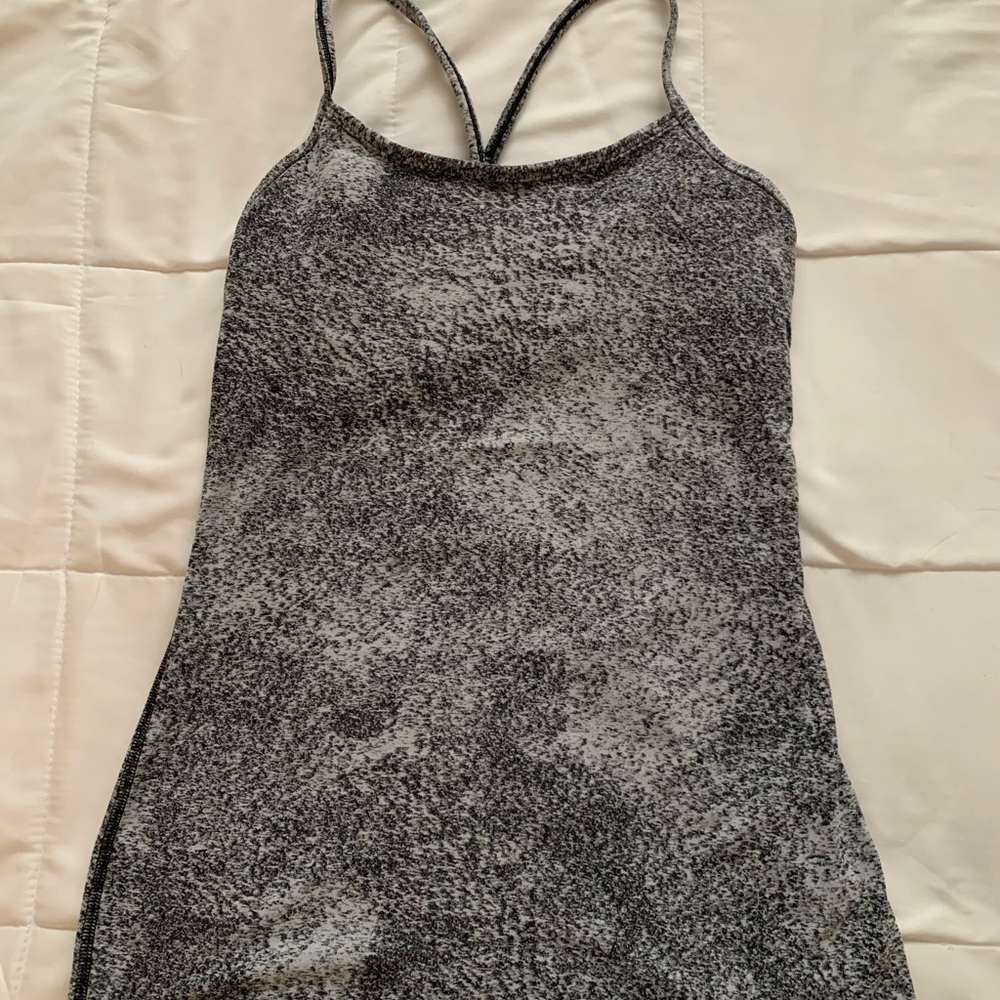 lululemon athletica Black and Gray power Y Tank Top